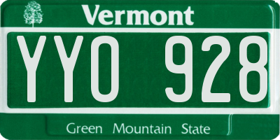 VT license plate YYO928