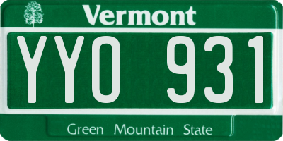 VT license plate YYO931