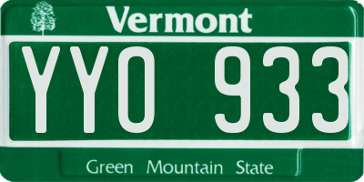 VT license plate YYO933