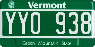 VT license plate YYO938