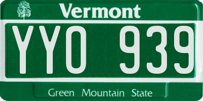 VT license plate YYO939