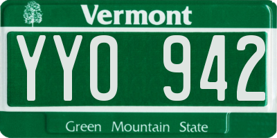 VT license plate YYO942