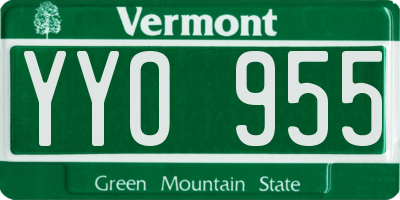 VT license plate YYO955
