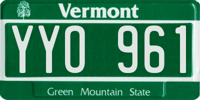 VT license plate YYO961