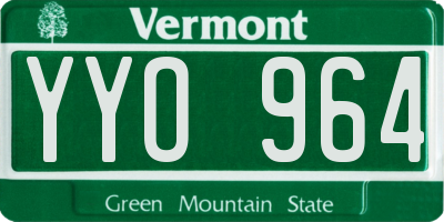 VT license plate YYO964