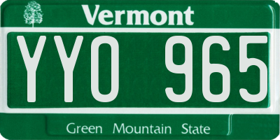 VT license plate YYO965