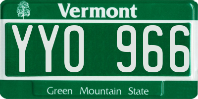 VT license plate YYO966
