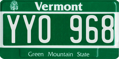 VT license plate YYO968