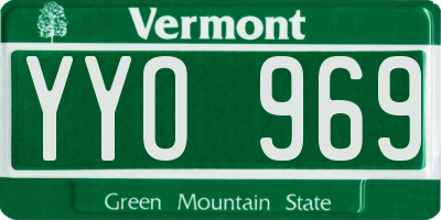 VT license plate YYO969