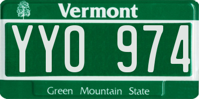 VT license plate YYO974