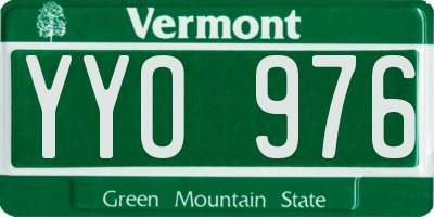 VT license plate YYO976