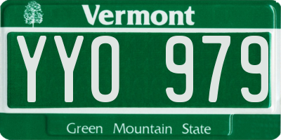VT license plate YYO979