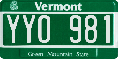 VT license plate YYO981