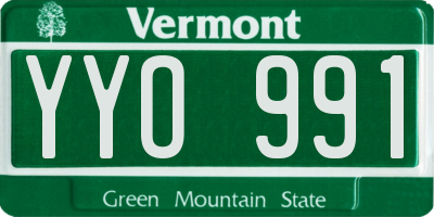 VT license plate YYO991