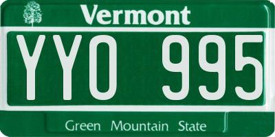 VT license plate YYO995