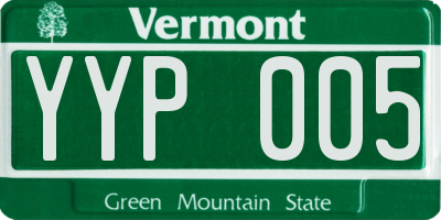 VT license plate YYP005