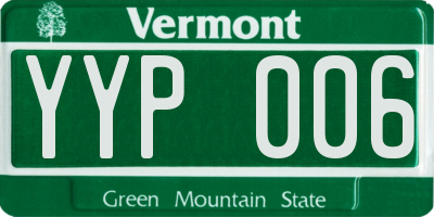 VT license plate YYP006