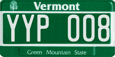 VT license plate YYP008
