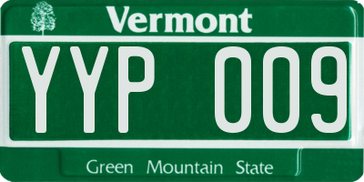 VT license plate YYP009