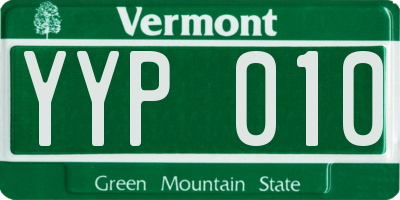 VT license plate YYP010