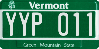 VT license plate YYP011