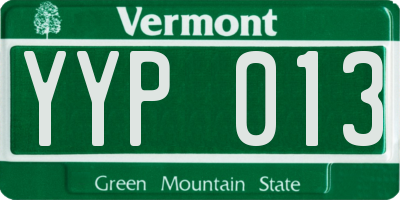 VT license plate YYP013