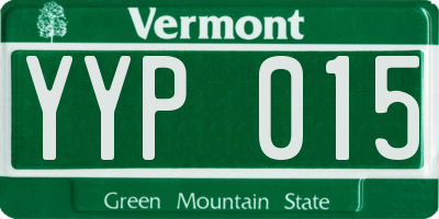 VT license plate YYP015