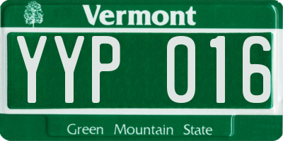 VT license plate YYP016