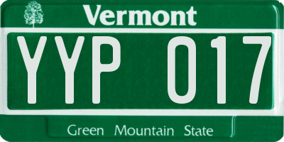 VT license plate YYP017