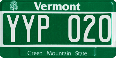 VT license plate YYP020