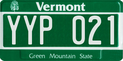 VT license plate YYP021