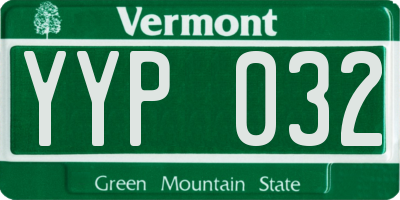 VT license plate YYP032