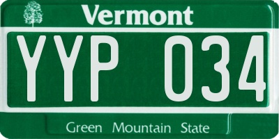 VT license plate YYP034