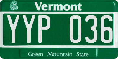 VT license plate YYP036