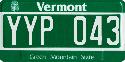 VT license plate YYP043