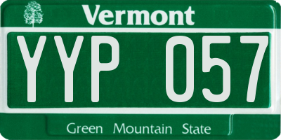 VT license plate YYP057