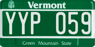 VT license plate YYP059