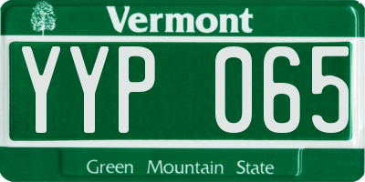VT license plate YYP065