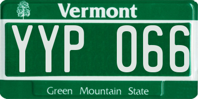 VT license plate YYP066