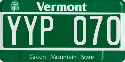 VT license plate YYP070