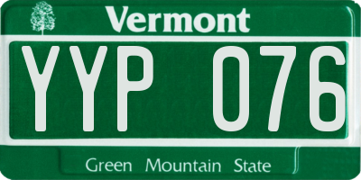 VT license plate YYP076