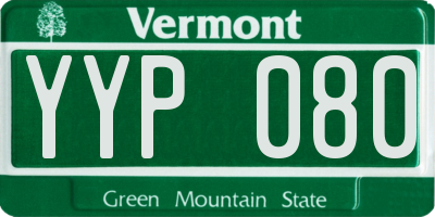VT license plate YYP080