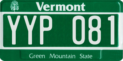 VT license plate YYP081