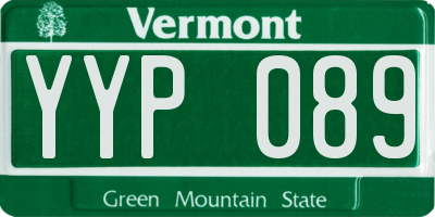 VT license plate YYP089