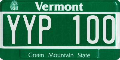 VT license plate YYP100