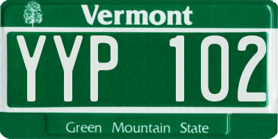 VT license plate YYP102