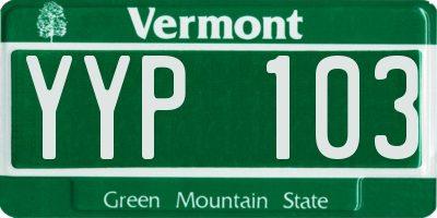 VT license plate YYP103