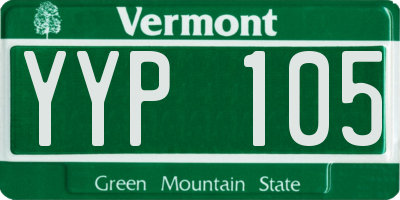 VT license plate YYP105