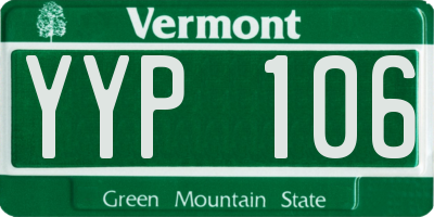 VT license plate YYP106