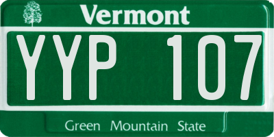 VT license plate YYP107